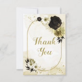 Phantastische braune Elfenbeingold Blume geometris Dankeskarte (Vorderseite)