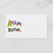 Phantastische Bruder T - Shirt und Geschenke Visitenkarte (Rückseite)