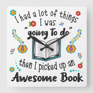 Phantastische Buchuhr Quadratische Wanduhr