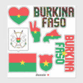 Phantastische Burkina Faso Staatssymbole Aufkleber (Blatt)