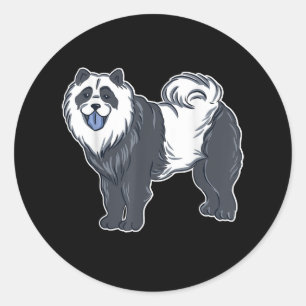 Phantastische Chow Chow Hund und Panda Bären, Hund Runder Aufkleber
