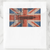 Phantastische coole alte Holzgrunge U.k. Flagge Rechteckiger Aufkleber (Tasche)
