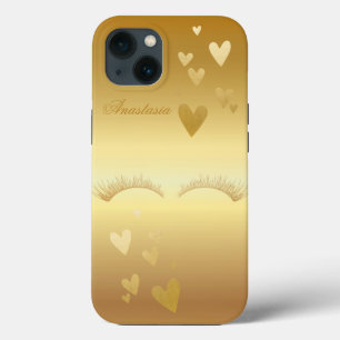 Phantastische, Coole, Gold Imitate Lashes und Herz Case-Mate iPhone Hülle