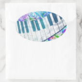 Phantastische coole kreisförmige Klavierhalleffekt Ovaler Aufkleber (Tasche)