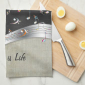 Phantastische coole "Music is Life" farbenfrohe Mu Geschirrtuch (Viertel Falte)