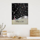 Phantastische coole "Music is Life" farbenfrohe Mu Poster (Küche)