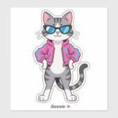 Phantastische Coole Retro-Gamer-Katze Aufkleber (Blatt)