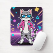 Phantastische Coole Retro-Gamer-Katze Mousepad (Mit Mouse)