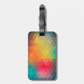 Phantastische coole trendfarbene Dreiecke Gepäckanhänger (Rückseite vertikal)