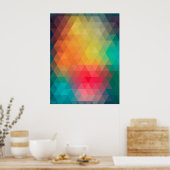 Phantastische coole trendfarbene Dreiecke Poster (Küche)