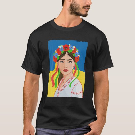 Phantastische Coole ukrainische Girl Art Ukraine T-Shirt (Vorderseite)