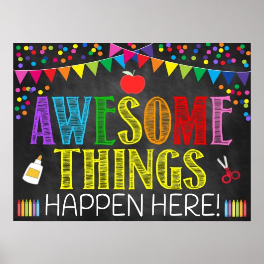 Phantastische Dinge passieren hier Klassenzimmer P Poster (Vorne)