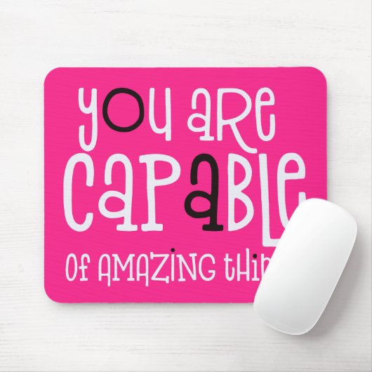 Phantastische Dinge Positives Zitat rosa Mousepad (Mit Mouse)