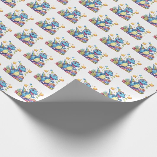 Phantastische Dinosaurier-Party Geschenkpapier (Ecke)