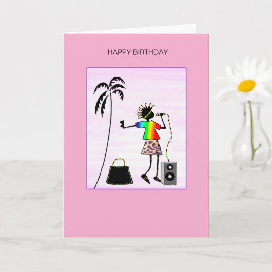 Phantastische DJ Music Star Geburtstag Karte (Kleine Pflanze)