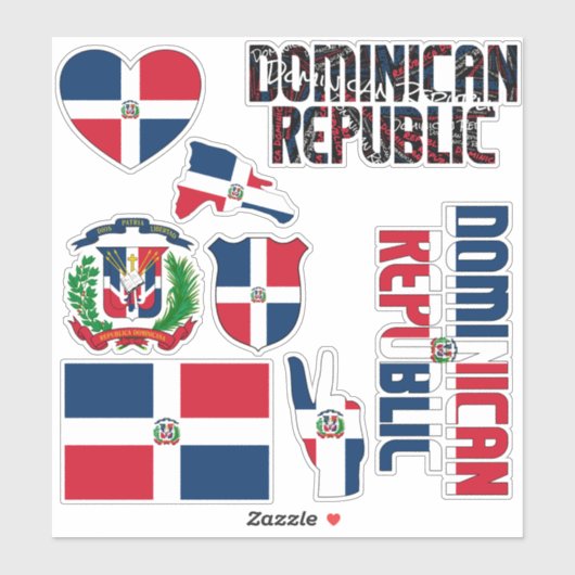 Phantastische Dominikanische Republik - Staatssymb Aufkleber (Blatt)