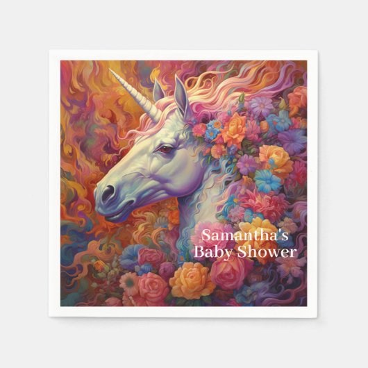 Phantastische Einhorn-Kinderdusche Serviette (Vorderseite)