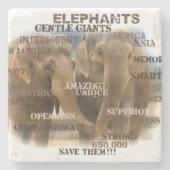 Phantastische Elefanten Marble Stone Untersetzer (Vorderseite)