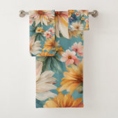 Phantastische elegante sanfte Sommer-Blume Badhandtuch Set (Insitu)
