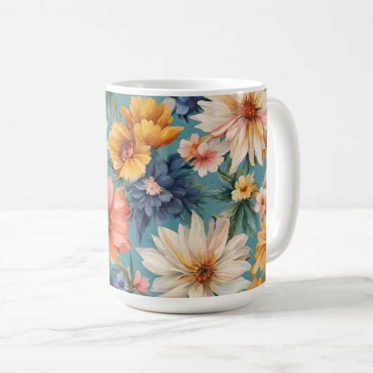 Phantastische elegante sanfte Sommer-Blume Kaffeetasse (VorderseiteRechts)