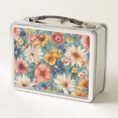 Phantastische elegante sanfte Sommer-Blume Metall Brotdose (Rückseite)