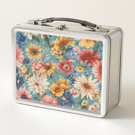 Phantastische elegante sanfte Sommer-Blume Metall Brotdose (Vorderseite)