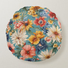 Phantastische elegante sanfte Sommer-Blume Rundes Kissen