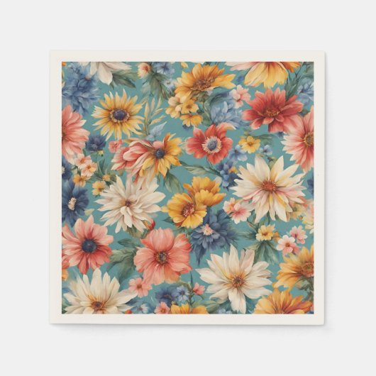 Phantastische elegante sanfte Sommer-Blume Serviette (Vorderseite)