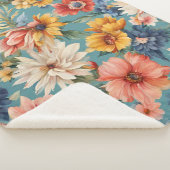 Phantastische elegante sanfte Sommer-Blume Sherpadecke (3/4)