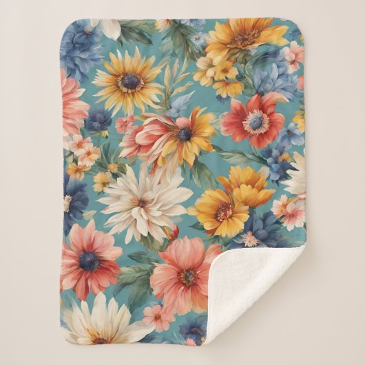 Phantastische elegante sanfte Sommer-Blume Sherpadecke (Vorderseite)
