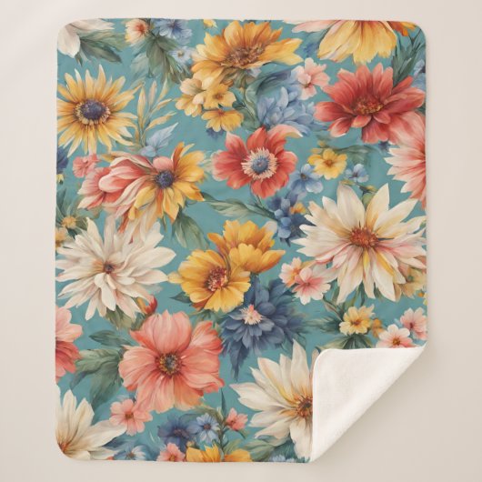 Phantastische elegante sanfte Sommer-Blume Sherpadecke (Vorderseite)