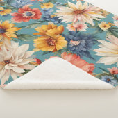 Phantastische elegante sanfte Sommer-Blume Sherpadecke (3/4)