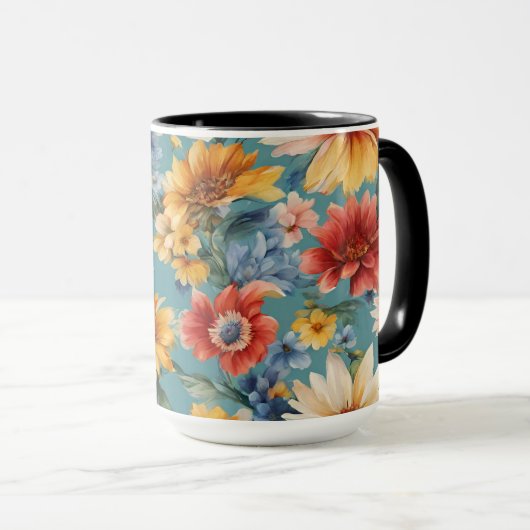 Phantastische elegante sanfte Sommer-Blume Tasse (VorderseiteRechts)