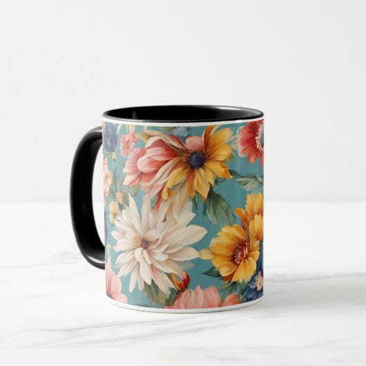 Phantastische elegante sanfte Sommer-Blume Tasse (Vorderseite Links)