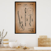 Phantastische elektrische Gitarre Patent Art Cool  Poster (Küche)