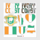 Phantastische Elfenbeinküste - Staatssymbole Aufkleber (Blatt)