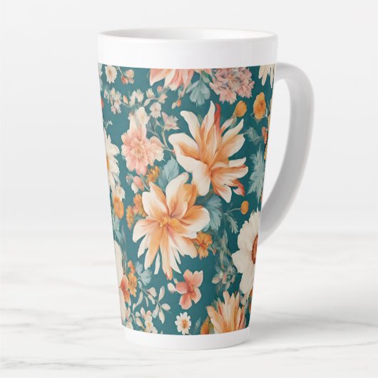 Phantastische empfindliche Blume Latte Tasse (Rechte Ecke)
