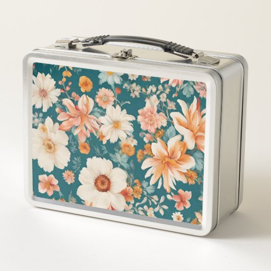 Phantastische empfindliche Blume Metall Brotdose (Vorderseite)