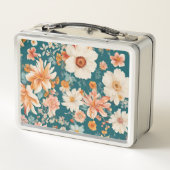 Phantastische empfindliche Blume Metall Brotdose (Rückseite)