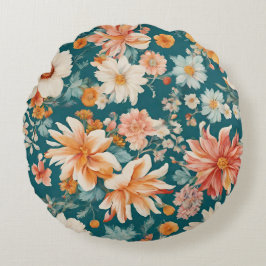 Phantastische empfindliche Blume Rundes Kissen