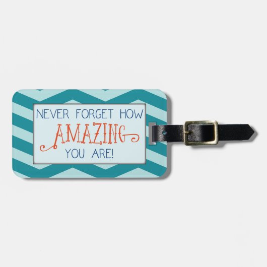 Phantastische Ermutigung mit Aquamarinem Zickzack Gepäckanhänger (Vorderseite horizontal)