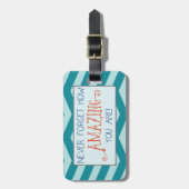 Phantastische Ermutigung mit Aquamarinem Zickzack  Gepäckanhänger (Vorderseite vertikal)