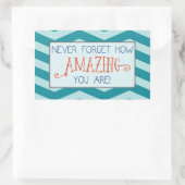 Phantastische Ermutigung mit Aquamarinem Zickzack Rechteckiger Aufkleber (Tasche)