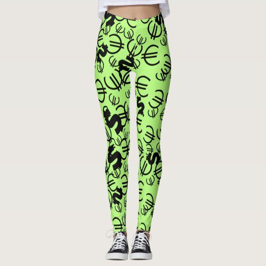 Phantastische Euro Dollars Muster Leggings (Vorderseite)