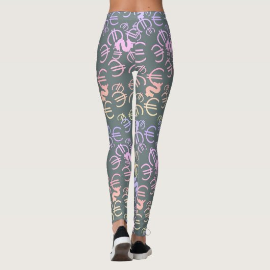 Phantastische Euro Dollars Muster Leggings (Rückseite)