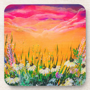 Phantastische farbenfrohe Blume Untersetzer