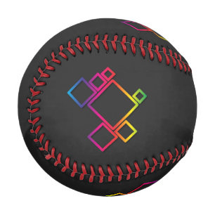 Phantastische, farbenfrohe Quadrate auf Schwarz Nr Baseball