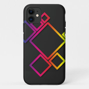 Phantastische, farbenfrohe Quadrate auf Schwarz Nr Case-Mate iPhone Hülle