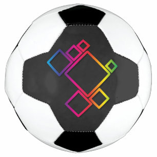 Phantastische, farbenfrohe Quadrate auf Schwarz Nr Fußball