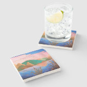 phantastische, farbenfrohe, zeitgenössische abstra steinuntersetzer (Seitenansicht)